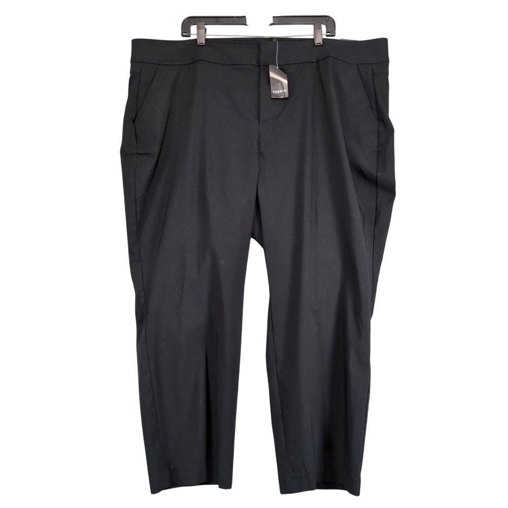 NWT Torrid Jetsetter Straight Black Ankle Pants Womens Plus Sz 24W 46x25 Stretch